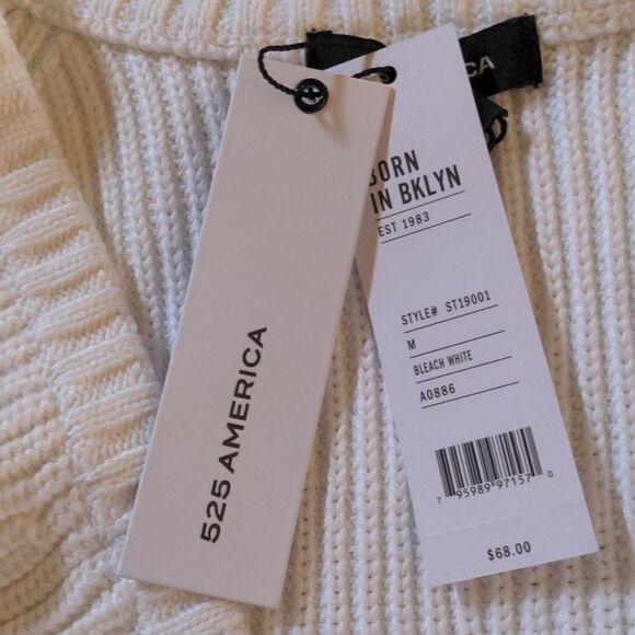 ‎525 America white knit sweater top size Medium NWT - Picture 7 of 9